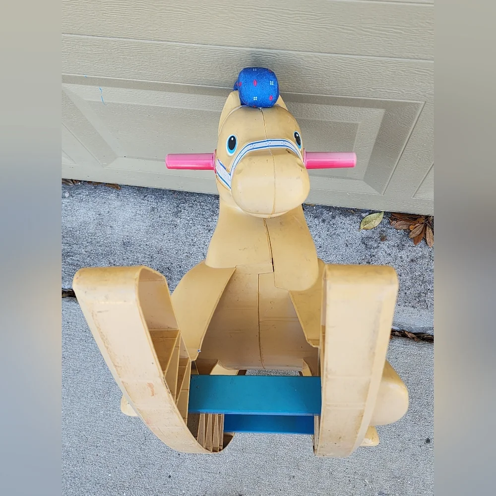 Vintage 1988 Fisher Price Rocking Horse Pony Toddler Children's Ride On Toy 80's